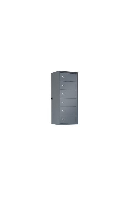Cajonera metálica gris CA630 de seis cajones con cerradura